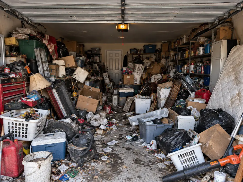 Garage cleanout before junk removal