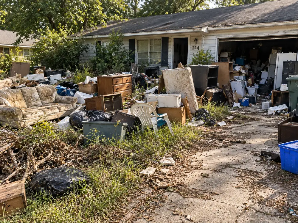 Property cleanout before junk removal